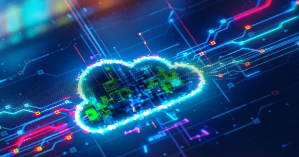 digital cloud showing electronic connection imagery