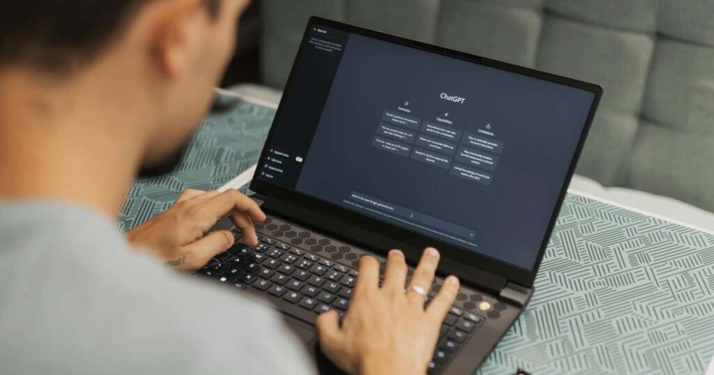 using chatgpt on laptop