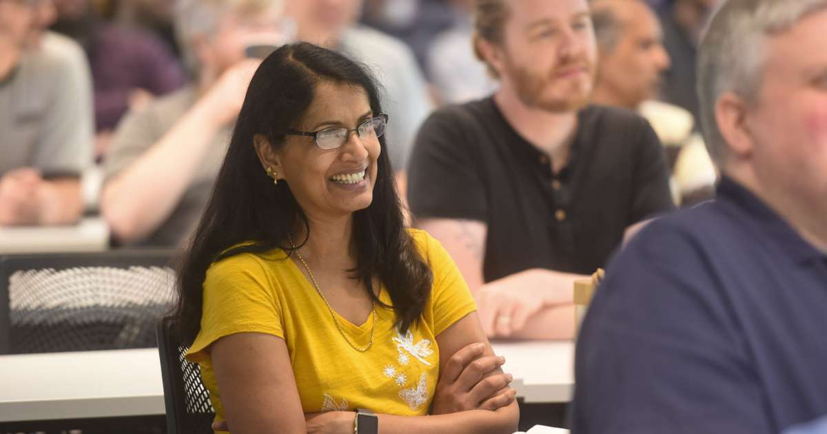 SEP team members watching presentation