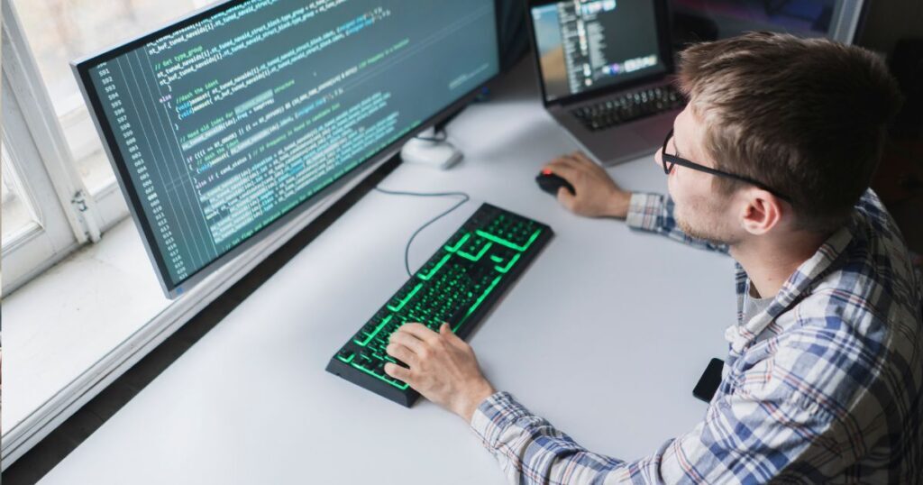 developer working at computer