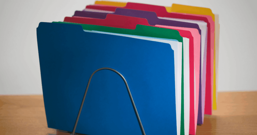 file folder organizer with colorful folders