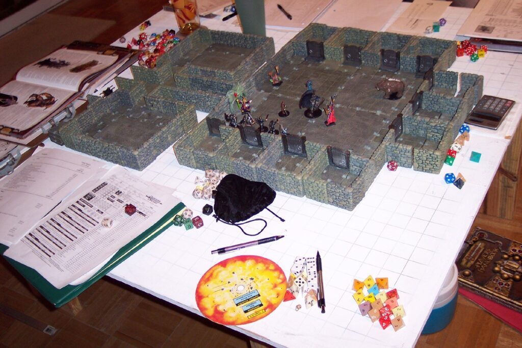 A picture of an in progress D&D game taken by Philip Mitchell
