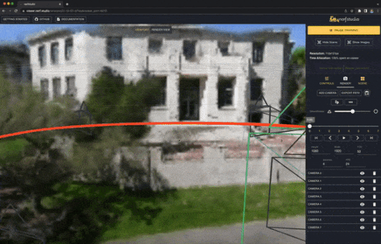 A screen gif of a NeRF being edited in nerfstudio. Not from NeurIPS 2024.